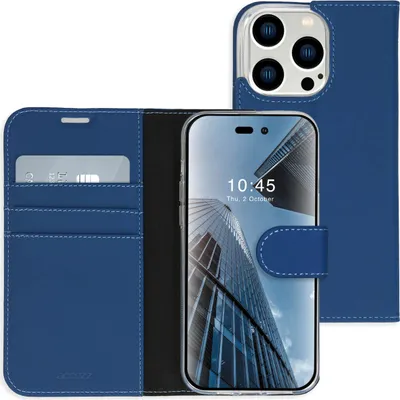 Produktbild von Accezz Wallet TPU Klapphülle iPhone 14 Pro Max - Dunkelblau