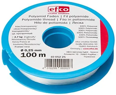 Produktbild von Polyamid Faden, klar, Zugkraft  2,7 kg, ø 0,25 mm, 100 m