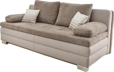 Produktbild von Schlafsofa Schlafcouch LESLO beige 203 cm mit Bettkasten - Die Möbelfundgrube