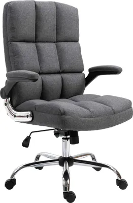 Produktbild von Bürostuhl HWC-J21, Chefsessel Drehstuhl Schreibtischstuhl, höhenverstellbar  Stoff/Textil dunkelgrau