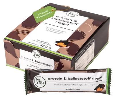 Produktbild von for you protein & ballaststoff riegel 12er-Pack - Mandel-Schoko