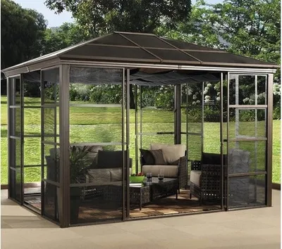 Obrázek produktu pro Sojag Castel 10x12 bronzový pavilon 298 x 362 x 283 cm (D x Š x V) Hliník