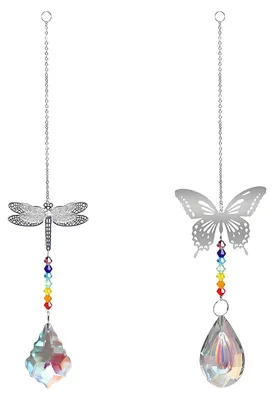 Productafbeelding van Set van 2 Suncatchers met Vlinders en Libellen voor Raamdecoratie
