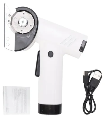 Produktbild von Elektrischer Stoffschneider Effizienter Ledertrimmer Kabelloser Rundmesserschneider 4-Gang Wiederaufladbare Papierschneidemaschine für Handwerksarbeiten Nähen Weiß
