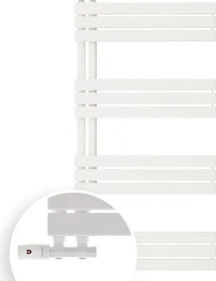Produktbild von Aquabad Badheizkörper Fornax inkl. Multiblock Eckausführung 60x115cm 593W Weiß - Ohne Heizstab / Ohne Heizstabelement