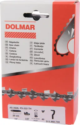 Produktbild von Dolmar 511492740 Extraguard Kettensägenkette 10"/25 cm 40 Glieder 3/8" 1,3 mm