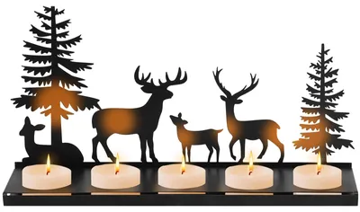 Moderner Adventskranz aus Metall, schwarz, 29,5 × 14 × 6 cm