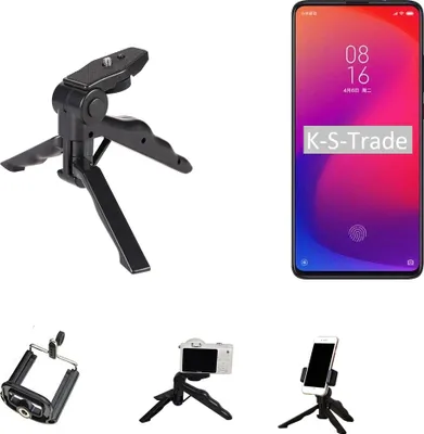 Produktbild von K-S-Trade Stativ Tisch-Ständer Dreibein Handy-Stativ Ständer kompatibel mit Xiaomi Redmi 7 Mini-Stativ Smartphone Tripod Handy-Stativ aus Plastik