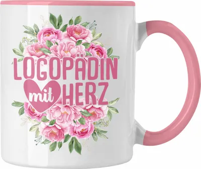 Produktbild von Trendation - Logopädin Mit Herz Tasse Geschenk Logopädie Logopäde (Rosa)