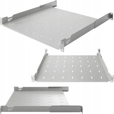 Zdjęcie produktu dla Półka Rack 19" 1U 450-610 mm Półka Do Szafy Rack Regulowana Szara Stalflex