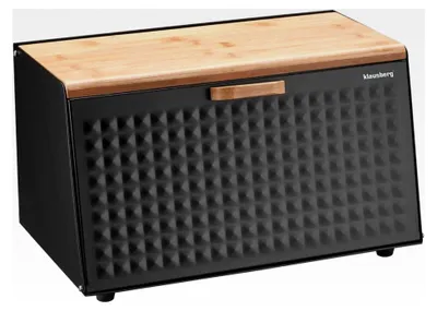 Produktbild von Brotbox aus Holz und Edelstahl (Schwarz)