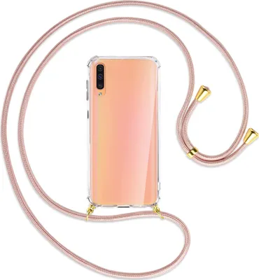 Produktbild von Handykette Backcover-Schutzhülle mit Band (Metall goldfarben) für Samsung Galaxy A50 - roségold