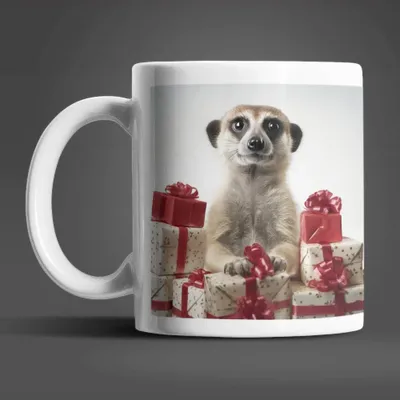 Produktbild von Erdmännchen Geschenke Weihnachten Kaffeetasse Teetasse Tasse Geschenkidee 330 ml – Erdmännchen 02
