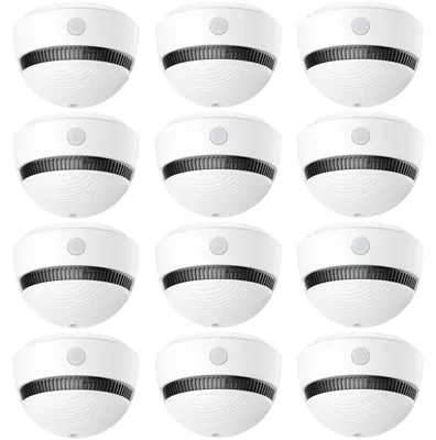Obrázek produktu pro Detektory kouře, fotoelektrický senzor, dlouhá životnost, 12 kusů