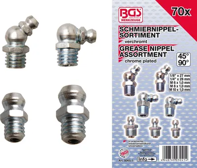 Image de BGS 8065-1 Assortiment de graisseurs, 70 pcs. métrique / pouce