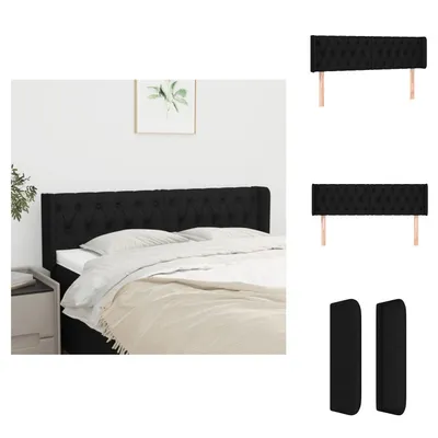 Produktbild von vidaXL Kopfteil mit Ohren Schwarz 147x16x78/88 cm Stoff -  Kopf- & Fußenden