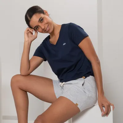 Produktbild von Damen-Schlaf-Shorts „Mila“ in Grey Melange von Living Crafts