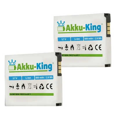 2x Akku fuer Motorola BD50 AVM Fritz!Fon MT-F - Li-Ion 800mAh