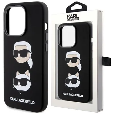 Zdjęcie produktu dla Etui Karl Lagerfeld Silicone Karl&Choupette Head Na Iphone 15 Pro - Czarne
