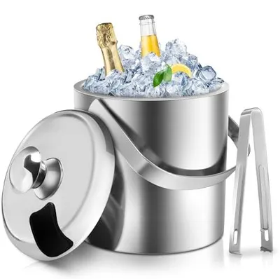 Eisbehälter 1,3 L doppelwandig mit Zange & Dispenser