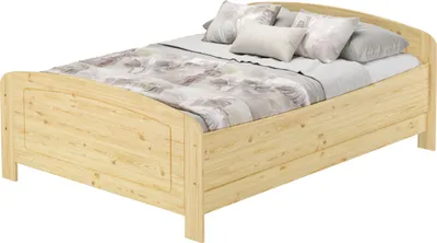 Produktbild von Seniorenbett extra hoch 140x200 Doppelbett Holzbett Massivholz Kiefer Zubehör wählbar V-60.44-14ohne Zubehör