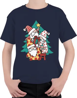 Produktbild von Schwedische Gnome Weihnachtsbaum - Weihnachten Weihnachtsgeschenk Christmas Uni Kinder T-Shirt, Navy, 104