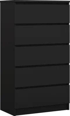 Produktbild von Komoda s 5 zásuvkami, matná čierna, 125 x 70 x 39 cm