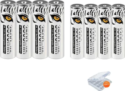 Produktbild von Wiederaufladbare Lithium-Ionen-Batterien, 3500mAh AA, 1300mWh AAA, 4AA und 4AAA