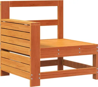 Imagen del producto de Sofá de jardín vidaXL con reposabrazos y mesita auxiliar, fabricado en madera maciza de pino