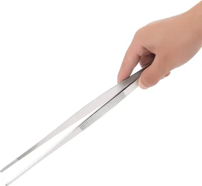 Obrázek produktu pro Kuchyňské kleště z nerezové oceli 30 cm, kuchyňské kleště na grilování a pečení, dlouhé kuchyňské kleště na maso a zeleninu