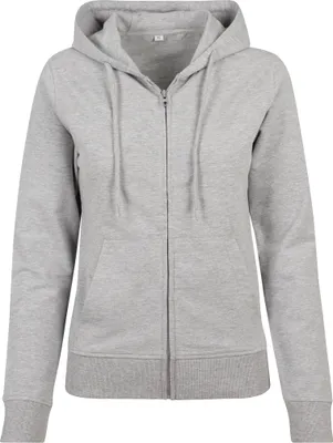 Produktbild von Build Your Brand BY069 | Damen Terry Zip Hoody - Farbe: Heather Grey - Größe: L