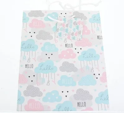 Produktbild von Geschenktasche Hello Baby - ca. 17,5 x 9,5 x 22,5 cm