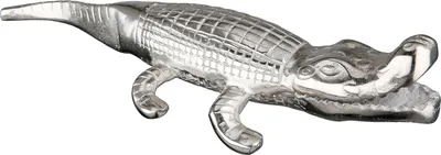 Image de Gilde Figur, Krokodil, "Spike", Aluminium, silberfarben, VE 1, L. 17 cm, B. 58 cm, H. 7 cm 69310 4063387693100