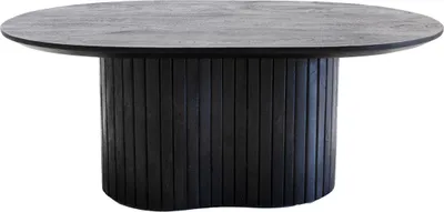 Produktbild von Couchtisch Schwarzes Mangoholz - Oval - 90x60x35cm - Ava