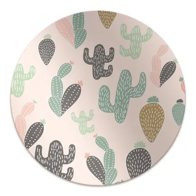 Produktbild von Rundmatte - Stuhlunterlage Bürostuhlunterlage - Rund Ø 100 cm - Bodenmatte - Fußmatte - Bunte Kakteen