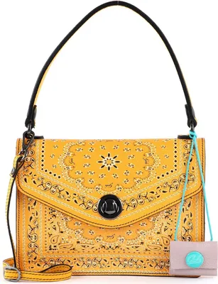 Produktbild von Gabs Leder Schultertasche Abendtasche Antonella TG Bandana Ruga Shoulder Bag Mango dunkelgelb