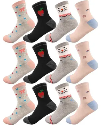 Produktbild von 12 Paar Kinder Socken Jungen & Mädchen mit Muster Baumwolle, 12 Paar, Mix11/27-30