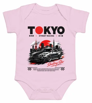 Imagen del producto de Carrera callejera en Tokio, coche deportivo japonés (JDM), Skyline, estilo Y2K, deriva, tuning, carrocería "baby", color rosa, talla 0/3