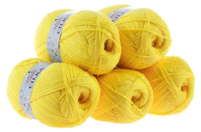 500g Strickgarn CILKA by VLNIKA Klassikgarn Strickwolle mit Schimmereffekt, goldgelb