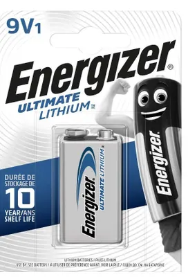 Produktbild von 1 x Energizer 9V Block Lithiumbatterie Blockbatterie 4LR61 ideal für Rauchmelder