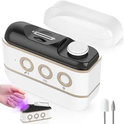 Produktbild von Elektrischer Nagelknipser & Nagelfräser 4-in-1 mit UV-Trocknungslicht, LED, Haartrimmer, Elektrischer Nagelschneider,800 mAh Akku, USB-C,Nagelfeile