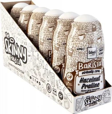 Produktbild von Skinny Foods Barista Syrup Shot (6x60ml) Hazelnut Praline - Funktionelle Lebensmittel - Geschmacksstoffe/Süßstoffe