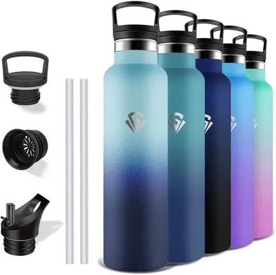 Productafbeelding van 1 Liter Thermosfles met Rietje, BPA Vrij en Lekvrij