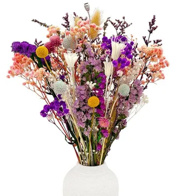 Immagine prodotto di Set di decorazioni con fiori secchi, 39 pezzi, 15 varietà, lunghezza 25-28 cm, ideale per il soggiorno, matrimoni e decorazioni da tavola