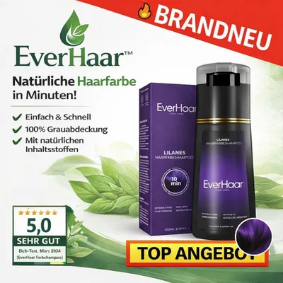 Produktbild von EverHaar™ Sofort Farbshampoo - Haarfärbeshampoo mit natürlichen Inhaltsstoffen!: Schwarz