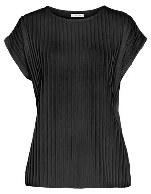Produktbild von LASCANA Kurzarmshirt mit Biesenstruktur schwarz Größe 44/46