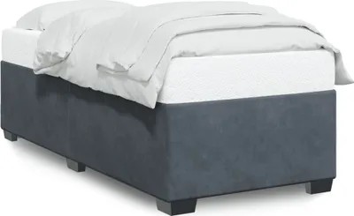Image de vidaXL Cadre de lit sans matelas gris foncé 100x200 cm velours