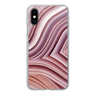 Produktbild von MuchoWow® Handyhülle Schutzhülle Hülle für iPhone X Natursteine - Rosa - Großaufnahme Silikon Softcase Handy Hülle - Handyhülle
