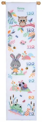 Produktbild von Vervaco Kreuzstich Stickpackung "Messlatte Tiere im Wald", Zählmuster, 18x70cm