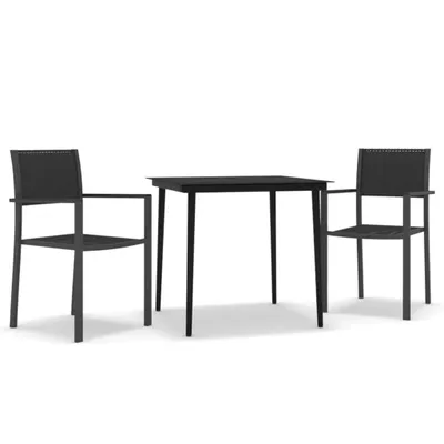 Image de vidaXL Ensemble de jardin 3 pièces noir